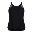 thumbnail image 6 of Womens High Neck Tankini Top Blouson Bathing Suit Top Relaxed Fit Swim Top Swimsuit No Bottom Black M, 6 of 6