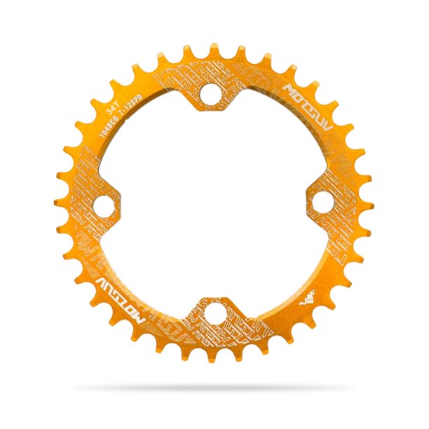 Chainset de bicicleta Bicicleta redonda Cadena de la bicicleta Rueda de aluminio Reemplazable Aleación de aluminio Anti-gota Ligero Ligero Ciclismo Diente Placa Individual Amarillo 34T seitruly OD003273-22