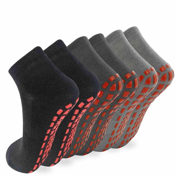 Novayard 6 Pairs Non Slip Grip Socks Yoga Pilates Hospital Socks Sticky