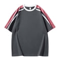 thumbnail image 1 of Camisetas de Manga Larga para Hombre Algodón Poliéster Color Contraste Correa, Blusa Suelta de Tamaño Grande, 1 of 3