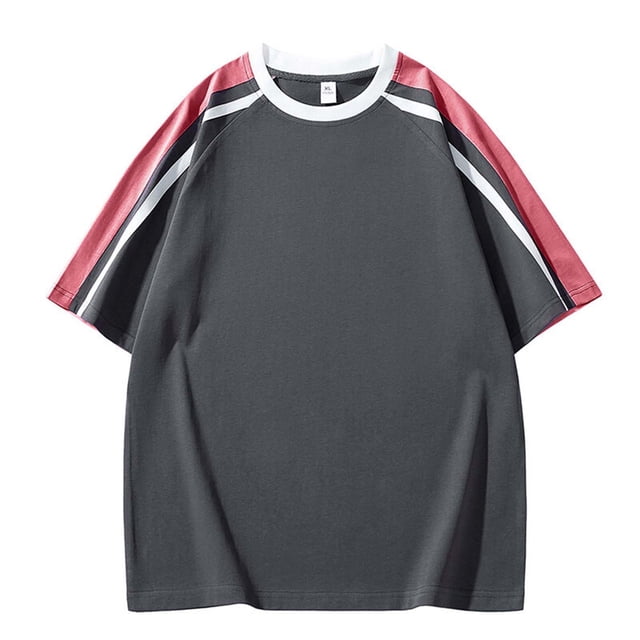 Camisetas de Manga Larga para Hombre Algodón Poliéster Color Contraste Correa, Blusa Suelta de Tamaño Grande