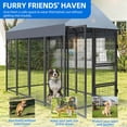 thumbnail image 2 of Dextrus 8x4x6 FT Heavy Duty Large Dog Kennel Playpen Outdoor Dog Pets Cage with Waterproof UV-Resistant Roof Cover and Secure Lock, 2 of 14
