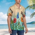 thumbnail image 3 of Kll Men'S Hawaiian Shirt Short Sleeve Button Down Beach Shirts-Colorful Plants And Insects, 3 of 7