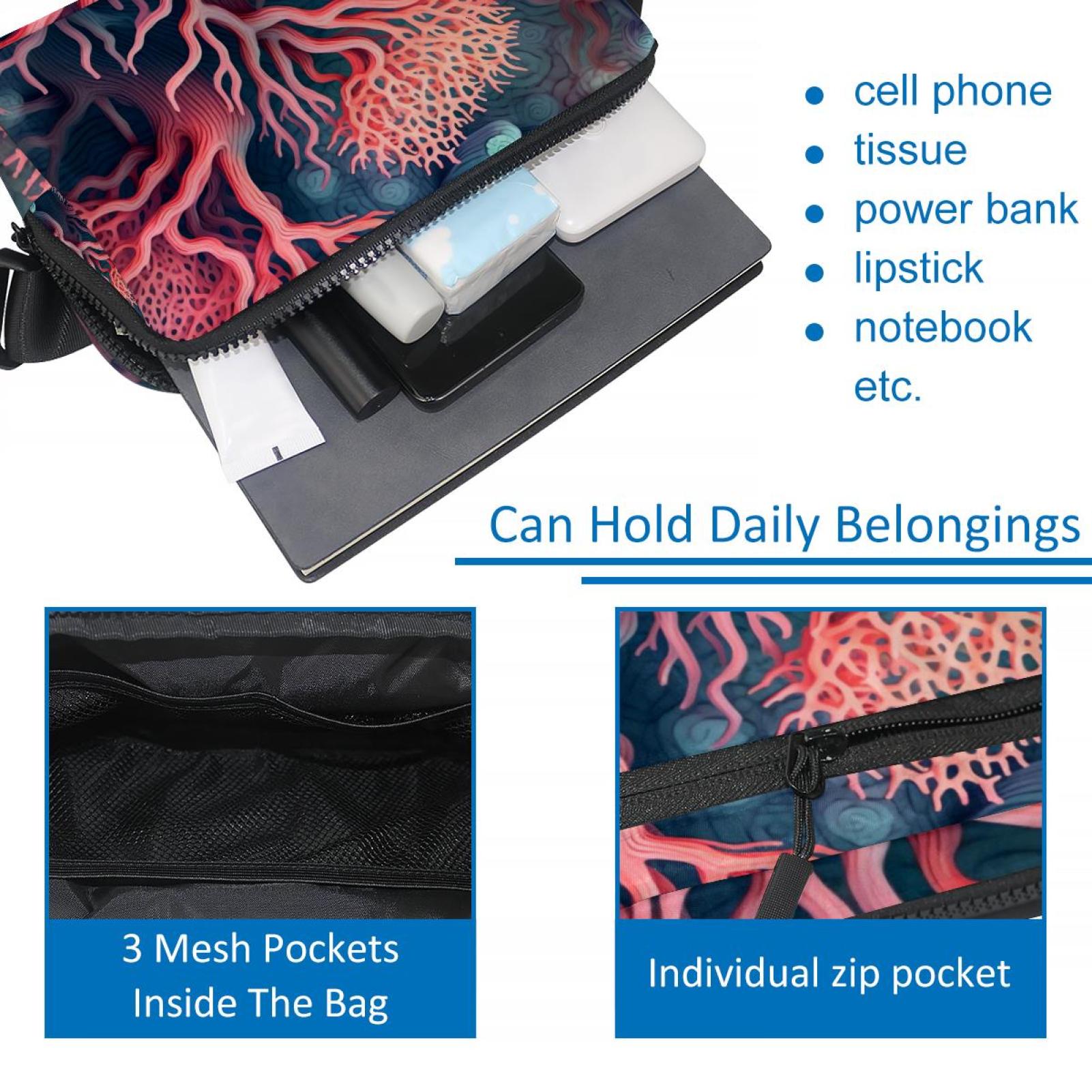 Coral Waist Pack Running Belt Fanny Packs Lightweight Adjustable with Extension Strap Unisex