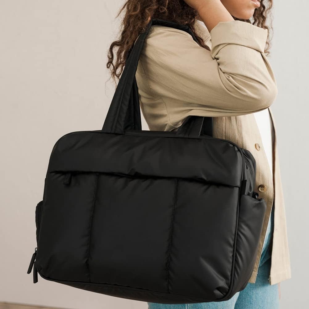【KOOLOSET】llic Nylon Duffel Bag Quilted Nylon Travel Duffel Bag with Large Capacity, Shoe