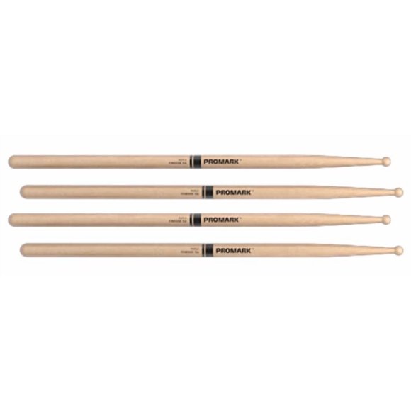 2 PACK Promark Finesse 5A Pilon d'Érable, Petite Pointe Ronde en Bois, RBM565RW