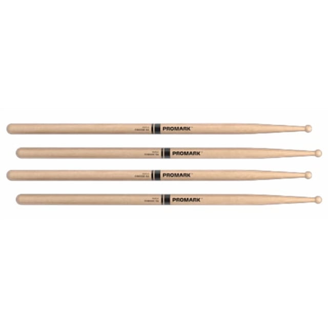 2 PACK Promark Finesse 5A Pilon d'Érable, Petite Pointe Ronde en Bois, RBM565RW