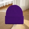 thumbnail image 6 of Women's Waffle Knit Beanie, Solid Color Rolled Brim Slouchy Hat, Thickened Winter Warm Cuffed Hat for Outdoor, Casual Daily Wear and Gift Purple, 6 of 7