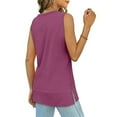 thumbnail image 4 of TKLPEHG Tank Tops for Women Crew Neck Tank Top Loose Comfy Lightweight Solid Color Fashion Sleeveless T Shirt Casual Summer Clothes Blouses (Purple,M), 4 of 6