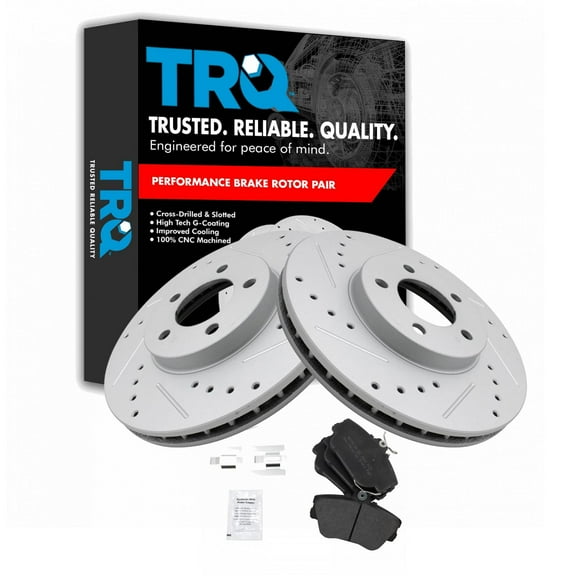 TRQ Front Metallic Brake Pad & Performance Rotor Kit for Taurus Thunderbird BKA20787