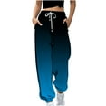thumbnail image 1 of Womens Trousers, Womens Gradient Sweatpants Loose Trousers With Pockets High Waist Pants, Work Pants, 1 of 4