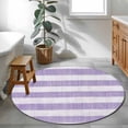 thumbnail image 6 of Purple Striped Round Rug 4ft Area Rug Washable Soft Non-Slip 4' Circle Low Pile Rugs Farmhouse Vintage Stripes Carpet for Bedroom Living Room Entryway Home Office Dining Room, 6 of 8