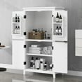 thumbnail image 7 of Elegant Bathroom Floor Storage Cabinet, Bathroom Storage Unit, Freestanding Cabinet with 4 Doors, 7 of 7