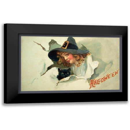 Vintage Apple Collection 14x10 Black Modern Framed Museum Art Print Titled - Halloween Torn Wall.tif