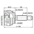 thumbnail image 2 of Febest OUTER CV JOINT 23X57X25 # 0410-035A43 OEM MR528569, 2 of 2