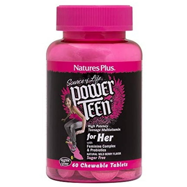 NaturesPlus Power Teen for Her Chewable 60 Vegetarian Tablets Wild