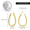 thumbnail image 4 of Alexcraft Twist Earrings | 14K Gold Plated Twisted Hoop Earrings Thick Silver Huggie Hoop Earrings for Women - Chunky Hypoallergenic Earrings for Gift, 4 of 6