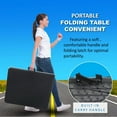 thumbnail image 3 of Folding Table 6 FT Plastic Foldable Table with Portable Carrying Handle for Party Picnic Camping BBQ Dining Kitchen, Black, 3 of 7
