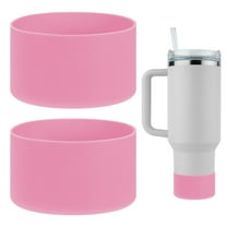 Uxcell Silicone Water Bottle Boot [2PCS] - Anti-Slip Protective Sleeve Use for Protecting Water Bottles from Scratches - [Pink - 2.95 IN]