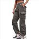 thumbnail image 3 of Pantalones Cargo para Mujer, Cintura Alta, Pierna , Holgados, Estilo Y2K, con 8 Bolsillos Gris L, 3 of 7