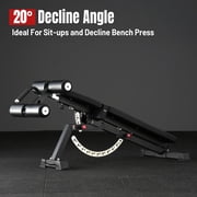 Mikolo 15-Position FID Adjustable Weight Bench, Adjustable Workout Bench with 1200LBS Weight Capacity, Vertical Storage Space-Saving Exercise Bench with Detachable Leg Support for Home Gym