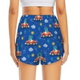thumbnail image 2 of Lsque Dinosaur Driving Printed Women's Running Shorts with Liner Pockets,Elastic Quick Dry Workout Athletic Gym Yoga Shorts,Womens High Waist Shorts-Large, 2 of 9