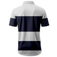 thumbnail image 4 of Mens Polo Shirts Casual Short Sleeve Striped Lapel Buckle Pullover Tops Breathable Loose T Shirts for Man Grey XL, 4 of 5