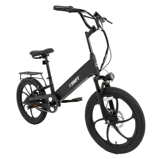 SWFT R.X Electric Lightweight Bike for Adults- 25 Miles Max Range, 20mph Max Speed, 20” Tires, 3 Level Pedal Assist, LED-Display, EBike Black