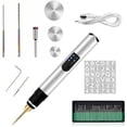 thumbnail image 1 of Pluma de grabado eléctrica de 36 patrones, herramienta de grabado y grabado inalámbrica de 35 bits y 25 W, mini máquina de grabado profesional recargable por USB, utilizada para joyería, madera, metal, 1 of 5