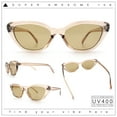 thumbnail image 2 of Womens Retro Classic Minimal Mod Thick Plastic Cat Eye Sunglasses All Beige, 2 of 8