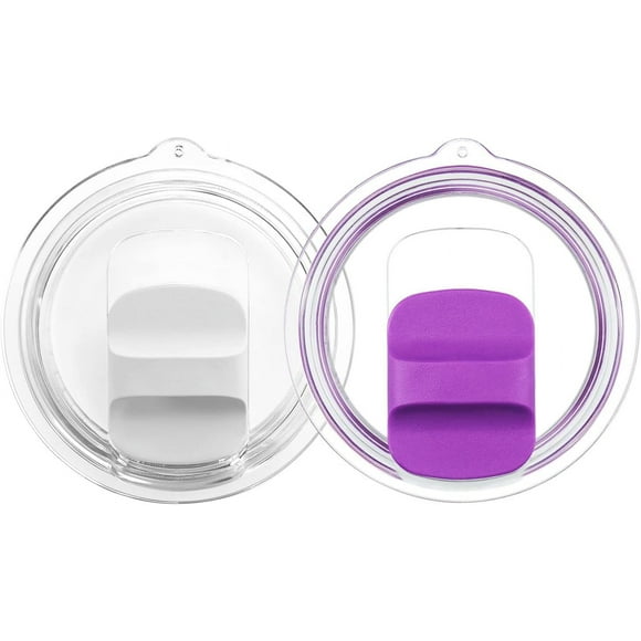 Magnetic Tumbler Lids for Yeti 10 oz Lowball, 10 oz Mug and 20 oz Tumbler, Replacement cover for Yeti magslider Lid (Purple and White)