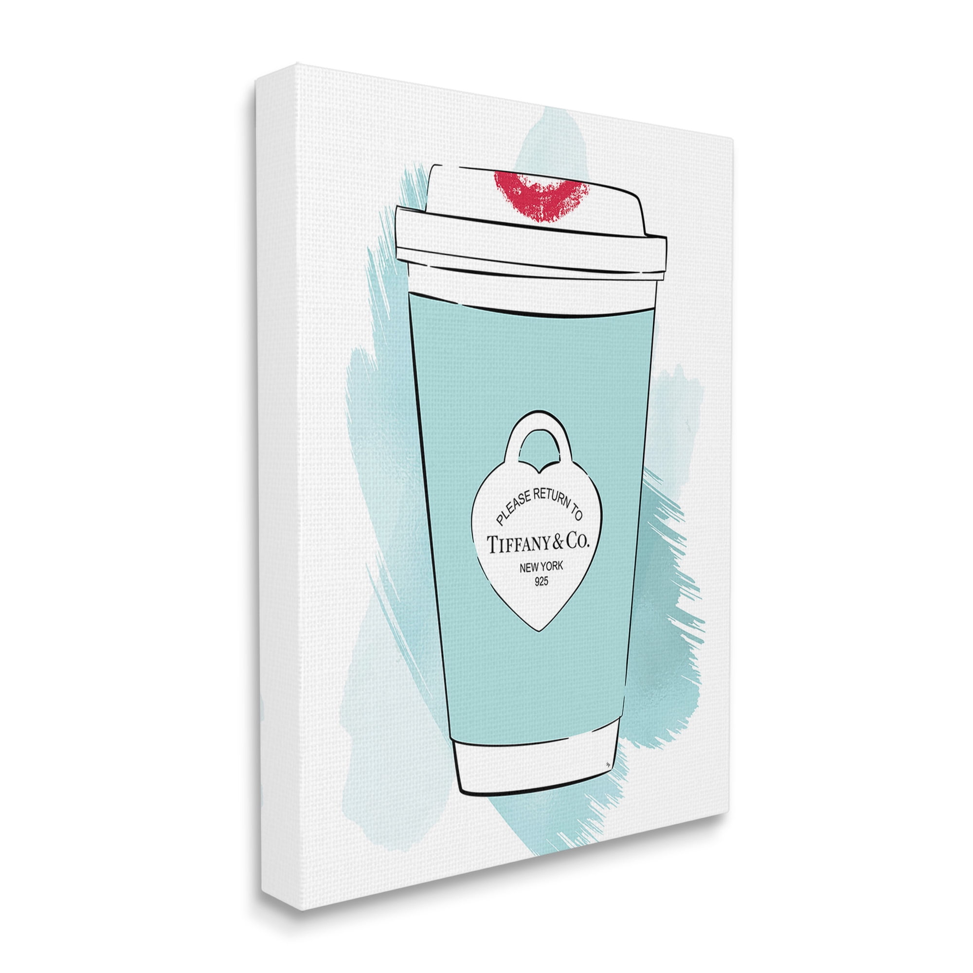Stupell Industries Coffee with Lipstick Food & Beverage Painting Gallery Wrapped Canvas Art Print Wall Art, 16 x 20