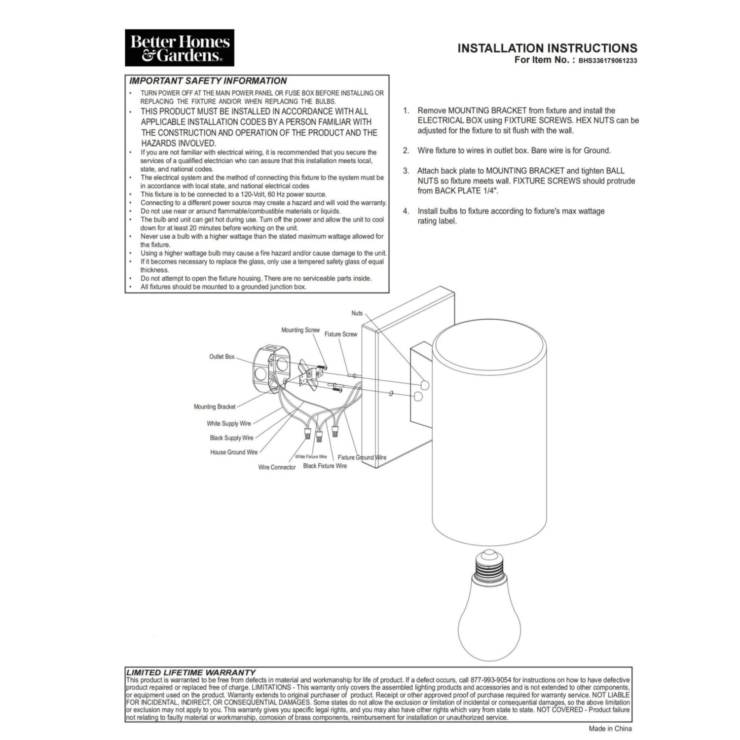 Better Homes & Gardens 7.5“H Modern Cylinder Outdoor Wall Sconce, Bronze Metal, Bulb Not Included
