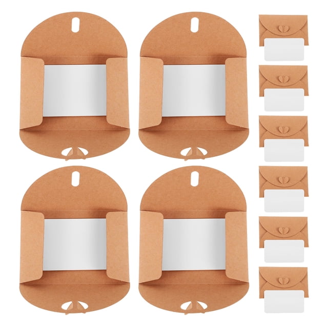 GOOHOCHY 20pcs Kraft Paper Mini Envelopes With Blank Cards Coffee For Present New Year Anniversaries Celebrations
