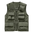 thumbnail image 5 of LNWUY (M-5XL) Big and Tall Men's Casual Lightweight Outdoor Fishing Work Travel Photo Cargo Vest Jacket with Multi Pockets Green XXL, 5 of 6