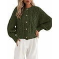 thumbnail image 3 of FreshPretty Chunky Cardigan Sweaters for Women Fall Fashion Button Lantern Long Sleeve Cable Knit Winter Coats Outerwear, 3 of 7
