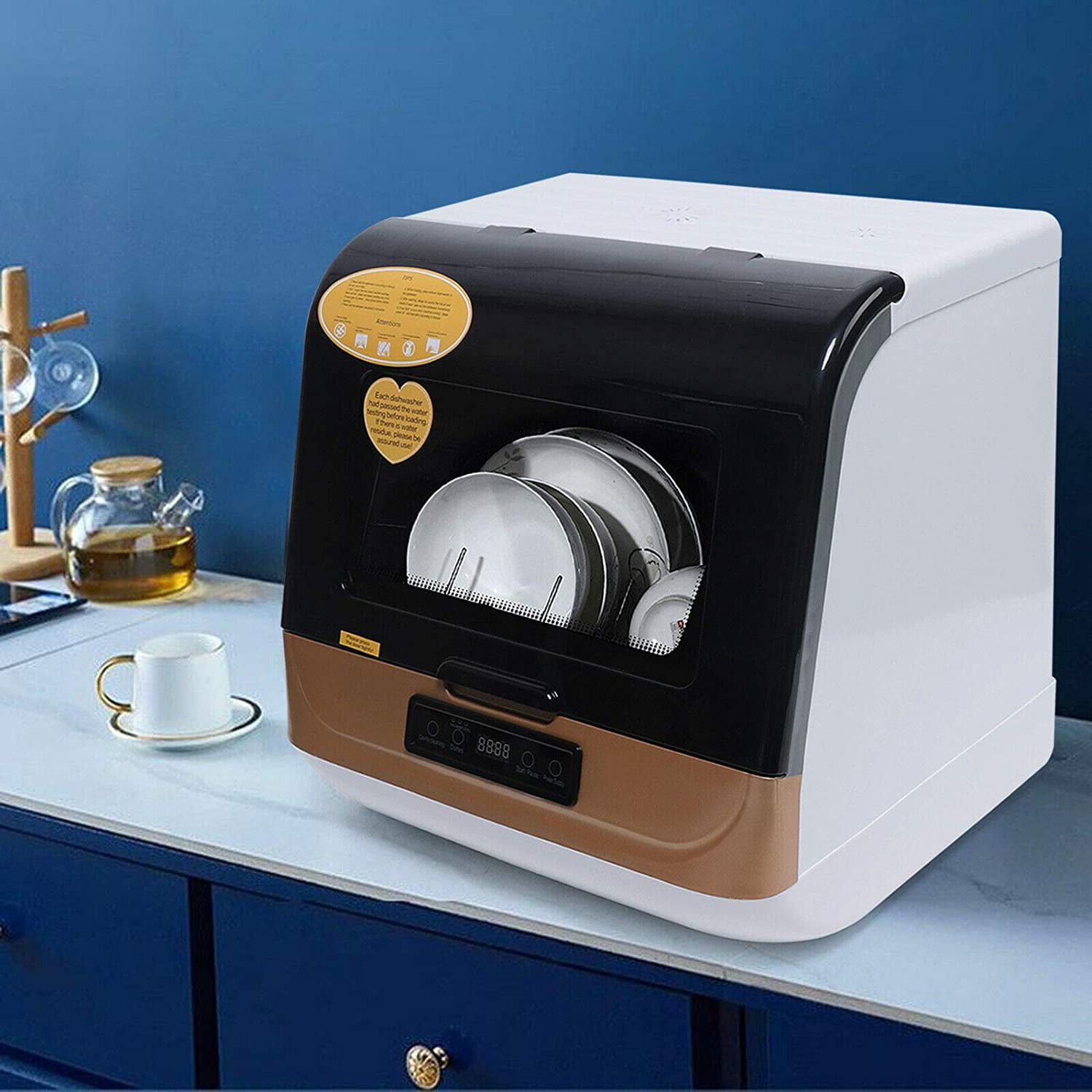 TFCFL Portable Countertop Dishwasher 4 Washing Programs 1200W Dish Washer Automatic - 1