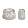 thumbnail image 3 of Melrose Snowflake Stoneware Wall Pockets - 9" - Gray - Set of 2, 3 of 4