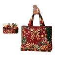 thumbnail image 5 of Christmas Quilted Tote Bag for Women, Large Reusable Shopping Bag, Holiday Print Shoulder Handbag, Grocery Travel Gift Tote Purse, 5 of 6