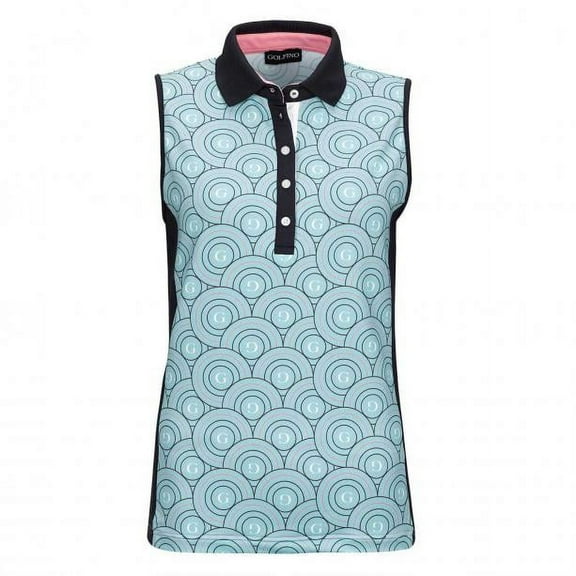 Golfino PT G SL POLO (STRETCH PRINTED) Ladies' sleeveless golf polo with stretch function size 4 (extra small)