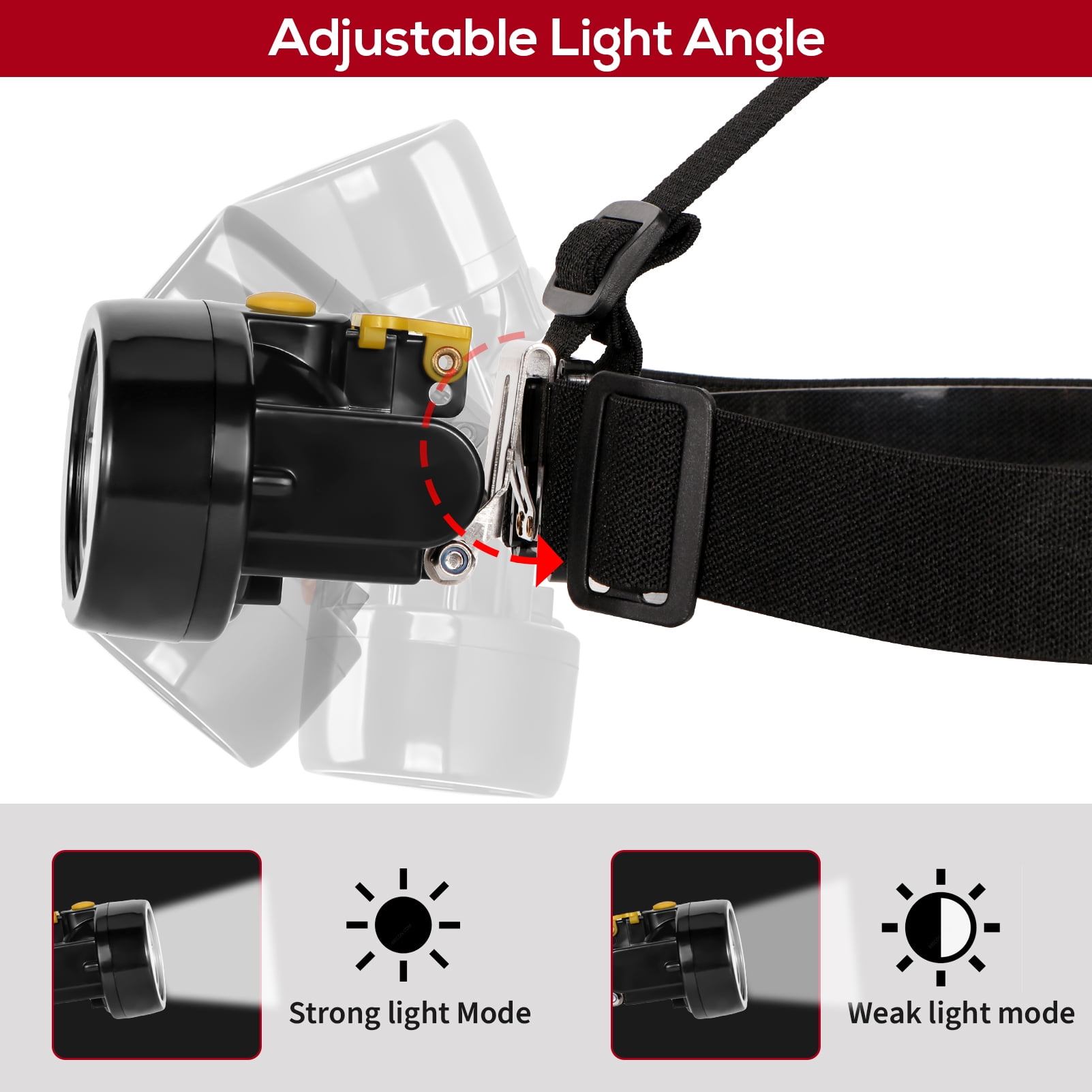 Hunting Friends Coon Hunting Lights Waterproof Mining Light Explosion Proof Miners Headlamp Rechargeable Headlight Flashlight for Mining Coal Night Fishing Hunting Camping