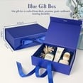 thumbnail image 4 of Blue Gift Box with Magnetic Lids, 10.2 x 7.5 x 3.2 Inch Gift Boxes for Presents Anniversary Birthday Celebration Christmas, 4 of 13