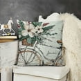 thumbnail image 2 of Hello Winter Vibes Green Decorative Throw Pillow Covers, Get Outdoor Home Decor, Holiday Couch Cushion Case, 2 of 5