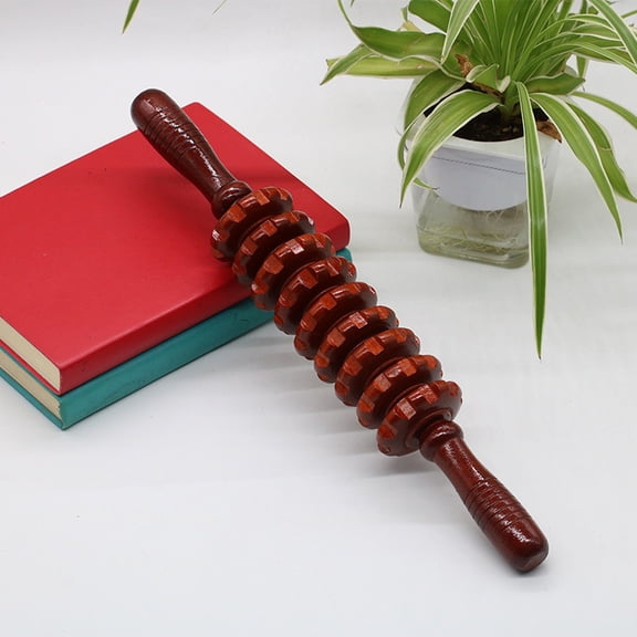 Wooden Nine Wheel Abdominal Massage Roller for Deep Tissue and Muscle Relaxation