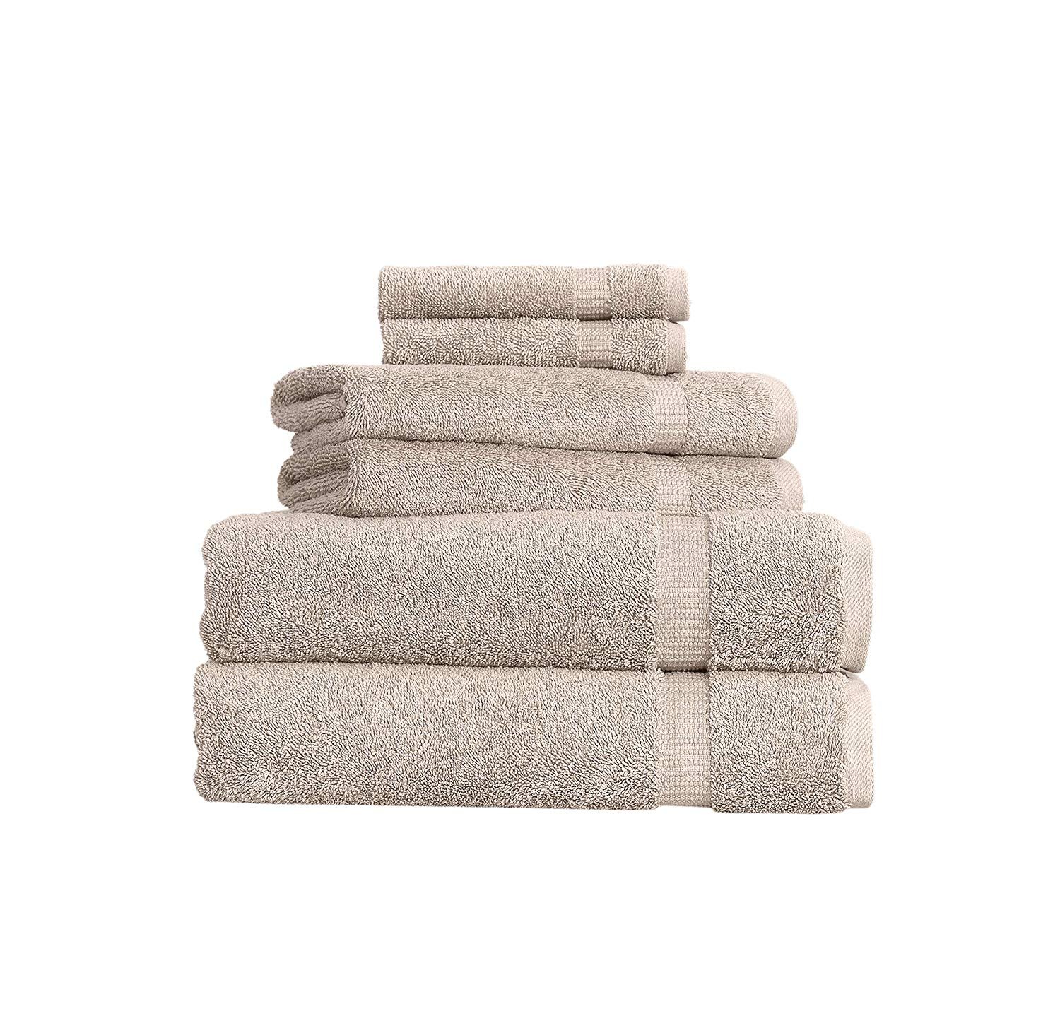 SALBAKOS 6 Piece Bath Towel Set Turkish Luxury Hotel & Spa Collection