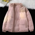 thumbnail image 2 of Bovxnpu Winter Coats for Women, Women's Down Jackets Solid Color Zip Up Stand Collar Cotton Coat with Pockets No Hood Casual Warm Winter Clothing, 2 of 6