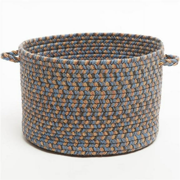Rhody Rug CD96B018X012 18 x 12 in. Camden Tweed Basket, Denim Blue