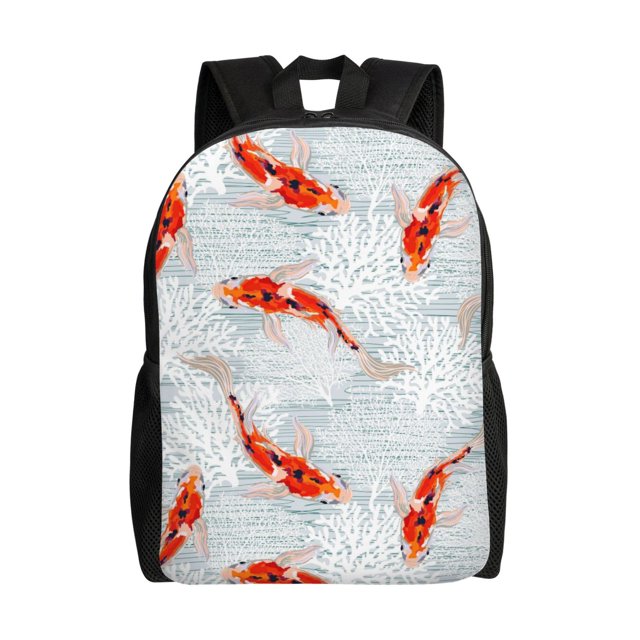 Fotbe Koi Fish Corals,Spring Summer Mochila de Viaje para Laptop, Mochila Ejecutiva Delgada y Resistente 15.6"