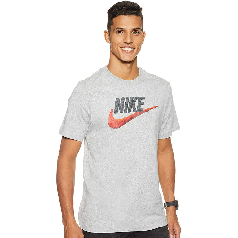 Nike Mens NSW Tee Brand Mark, Dark Heather/Black/University Red, - Walmart.com