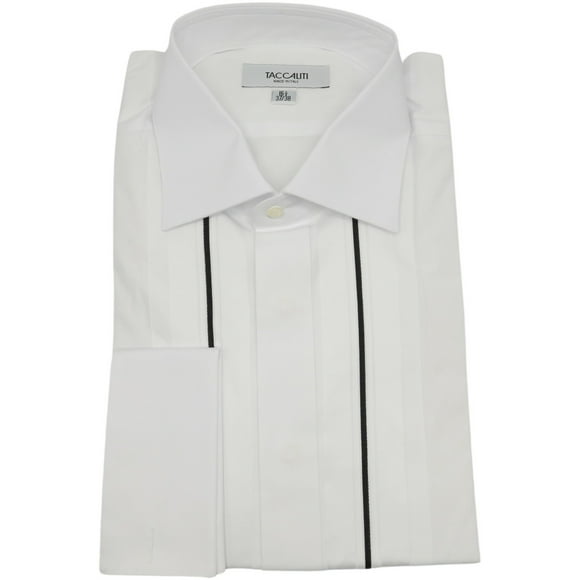 Taccaliti Men's White Tuxedo Dress Shirt - 38-16.5 (L)